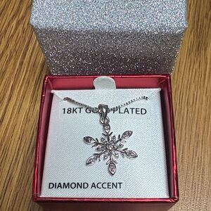 Snowflake Pendant Necklace - Silver Tone